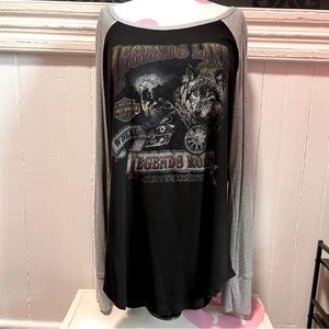 Harley Davidson Garage Vintage Style Long Sleeve Shirt